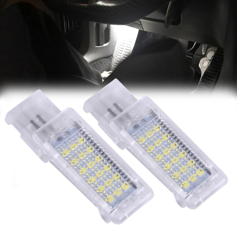 csslyzl LED Footwell Under Door Glove Box Interior Trunk Lights Compatible with VW Golf MK7 GTI Jetta MK5 MK6, OEM Replacement Error Free - 2PCS (White) - Image 1